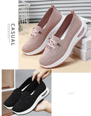 Women's Breathable Knitted Mesh Slip-On Sneaker Woman Lace Up Orthopedic Low Top Soft Loafer Shoes Big Size 43 Platform Trainers