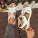 Summer Sandals Women 2025 New Flower Wedge Platform Orthopedic Shoes Retro Casual Comfort Peeping Toes