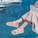 Pallene Women's Platform Clogs Sandals Thick Sole Flip-flops Female Outdoor Beach Sandals With Arch Support EVA Soft Home Shoes