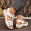 Summer Sandals Women 2025 New Flower Wedge Platform Orthopedic Shoes Retro Casual Comfort Peeping Toes
