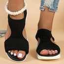 Women's Shoes 2025 Summer Comfortable Casual Sports Sandals Women's Beach Wedge Sandals Women's Mesh Knitted Roman Sandals