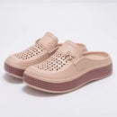 Smile Women Slippers New Flat Closed-toe Slippers EVA Round Head Clogs Beach Slippers Thick Soles Casual Slides Fitted Women Men