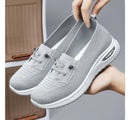 Women's Breathable Knitted Mesh Slip-On Sneaker Woman Lace Up Orthopedic Low Top Soft Loafer Shoes Big Size 43 Platform Trainers