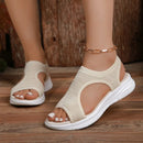 Women's Shoes 2025 Summer Comfortable Casual Sports Sandals Women's Beach Wedge Sandals Women's Mesh Knitted Roman Sandals