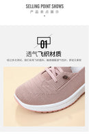 Women's Breathable Knitted Mesh Slip-On Sneaker Woman Lace Up Orthopedic Low Top Soft Loafer Shoes Big Size 43 Platform Trainers