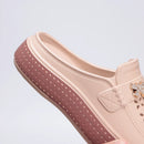 Smile Women Slippers New Flat Closed-toe Slippers EVA Round Head Clogs Beach Slippers Thick Soles Casual Slides Fitted Women Men