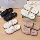 Smile Women Slippers New Flat Closed-toe Slippers EVA Round Head Clogs Beach Slippers Thick Soles Casual Slides Fitted Women Men