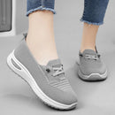 Women's Breathable Knitted Mesh Slip-On Sneaker Woman Lace Up Orthopedic Low Top Soft Loafer Shoes Big Size 43 Platform Trainers
