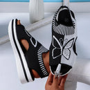 2024 Summer New Women Sandals Round Toe Platform Sole Mesh Single Women Shoes Casual Fashion Blue Butterfly Plus Size Sandals