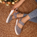 Women Closed Toe Wedge Sandals Women Summer Buckle Strap Gladiator Shoes Woman Fashion Espadrilles Platform Sandalias Mujer