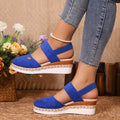 Women Closed Toe Wedge Sandals Women Summer Buckle Strap Gladiator Shoes Woman Fashion Espadrilles Platform Sandalias Mujer