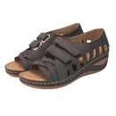 Summer Retro Women's Sandals Orthopedic Flat Comfort Open Toe Sandals Large Size Hollow Out Casual Womens Shoes