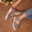 Women Closed Toe Wedge Sandals Women Summer Buckle Strap Gladiator Shoes Woman Fashion Espadrilles Platform Sandalias Mujer