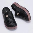 Smile Women Slippers New Flat Closed-toe Slippers EVA Round Head Clogs Beach Slippers Thick Soles Casual Slides Fitted Women Men