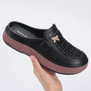 Smile Women Slippers New Flat Closed-toe Slippers EVA Round Head Clogs Beach Slippers Thick Soles Casual Slides Fitted Women Men