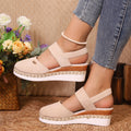 Women Closed Toe Wedge Sandals Women Summer Buckle Strap Gladiator Shoes Woman Fashion Espadrilles Platform Sandalias Mujer