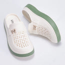 Smile Women Slippers New Flat Closed-toe Slippers EVA Round Head Clogs Beach Slippers Thick Soles Casual Slides Fitted Women Men