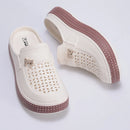 Smile Women Slippers New Flat Closed-toe Slippers EVA Round Head Clogs Beach Slippers Thick Soles Casual Slides Fitted Women Men