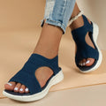 Women's Shoes 2025 Summer Comfortable Casual Sports Sandals Women's Beach Wedge Sandals Women's Mesh Knitted Roman Sandals