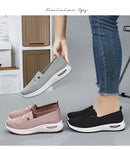 Women's Breathable Knitted Mesh Slip-On Sneaker Woman Lace Up Orthopedic Low Top Soft Loafer Shoes Big Size 43 Platform Trainers
