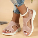 Women's Shoes 2025 Summer Comfortable Casual Sports Sandals Women's Beach Wedge Sandals Women's Mesh Knitted Roman Sandals