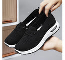 Women's Breathable Knitted Mesh Slip-On Sneaker Woman Lace Up Orthopedic Low Top Soft Loafer Shoes Big Size 43 Platform Trainers