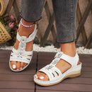 Summer Sandals Women 2025 New Flower Wedge Platform Orthopedic Shoes Retro Casual Comfort Peeping Toes