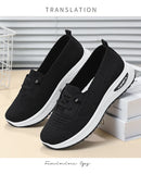 Women's Breathable Knitted Mesh Slip-On Sneaker Woman Lace Up Orthopedic Low Top Soft Loafer Shoes Big Size 43 Platform Trainers