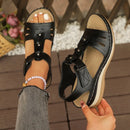 Summer Sandals Women 2025 New Flower Wedge Platform Orthopedic Shoes Retro Casual Comfort Peeping Toes
