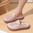 Smile Women Slippers New Flat Closed-toe Slippers EVA Round Head Clogs Beach Slippers Thick Soles Casual Slides Fitted Women Men