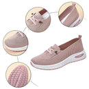 Women's Breathable Knitted Mesh Slip-On Sneaker Woman Lace Up Orthopedic Low Top Soft Loafer Shoes Big Size 43 Platform Trainers