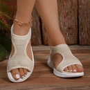 Women's Shoes 2025 Summer Comfortable Casual Sports Sandals Women's Beach Wedge Sandals Women's Mesh Knitted Roman Sandals