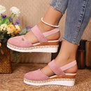 Women Closed Toe Wedge Sandals Women Summer Buckle Strap Gladiator Shoes Woman Fashion Espadrilles Platform Sandalias Mujer