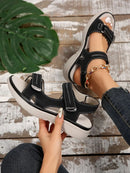 Women Orthopedic Arch Support Sandals Comfortable Walking Soft Open Toe Strap Flat Bottomed Sandals For Women Sports Wedge Beach