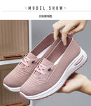 Women's Breathable Knitted Mesh Slip-On Sneaker Woman Lace Up Orthopedic Low Top Soft Loafer Shoes Big Size 43 Platform Trainers