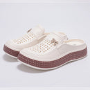 Smile Women Slippers New Flat Closed-toe Slippers EVA Round Head Clogs Beach Slippers Thick Soles Casual Slides Fitted Women Men