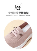 Women's Breathable Knitted Mesh Slip-On Sneaker Woman Lace Up Orthopedic Low Top Soft Loafer Shoes Big Size 43 Platform Trainers