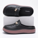 Smile Women Slippers New Flat Closed-toe Slippers EVA Round Head Clogs Beach Slippers Thick Soles Casual Slides Fitted Women Men