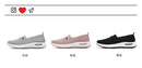 Women's Breathable Knitted Mesh Slip-On Sneaker Woman Lace Up Orthopedic Low Top Soft Loafer Shoes Big Size 43 Platform Trainers