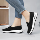 Women's Breathable Knitted Mesh Slip-On Sneaker Woman Lace Up Orthopedic Low Top Soft Loafer Shoes Big Size 43 Platform Trainers